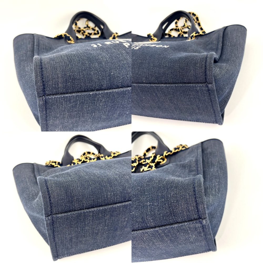 Sold on our website CHANEL Deauville Medium Denim Navy Shopping Tote Bag - Picture 6 of 11